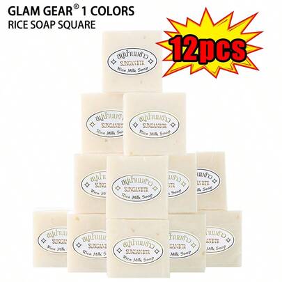 Bộ 12 bánh xà phòng gạo thủ công Thái Lan, làm sạch sâu cơ thể, mặt và tay. Xà phòng làm trắng và dưỡng ẩm thủ công, phù hợp cho da nhạy cảm, tạo bọt nhiều giúp làm sạch sâu, mang lại làn da mịn màng. Xà phòng tinh dầu thủ công, xà phòng gạo làm trắng, xà phòng gạo thủ công là món quà lý tưởng cho gia đình, làm sạch nhẹ nhàng, chăm sóc da hàng ngày, bộ xà phòng tẩy tế bào chết, sản phẩm tắm thủ công, tay nghề tinh xảo, thích hợp làm quà tặng gia đình.