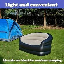 2-Personen aufblasbares Sofa für Camping und Outdoor-Entspannung, aus strapazierfähigem PVC-Material, schwarz, leicht und einfach zu transportieren für Terrasse, Rasen oder Hinterhof - Verschiedenfarbig - Übersicht 11