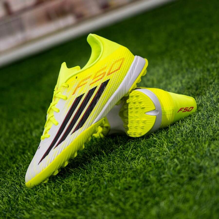 Adidas 男鞋女鞋新款F50 LEAGUE TF中端碎釘人草足球鞋 - 黃色/白色 - 查看 1