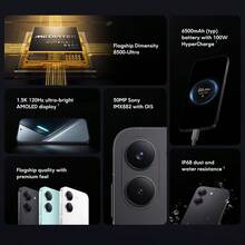 Xiaomi POCO X8 Pro 5G 智慧型手機，NFC，搭載 Xiaomi HyperOS 3，金屬機身，旗艦品質，Dimensity 8500 超強八核心 CPU 最高 3.4GHz，LPDDR5X+UFS 4.1，6500mAh 大電池支援 100W HyperCharge，反向充電最高 27W，PD3.0/PD2.0，5.59" 2756 X 1268 1.5K 120Hz 超亮 AMOLED 螢幕，50MP Sony IMX882 主相機配備 OIS，IP68 防塵防水，藍牙 6.0 - 白色 - 查看 4