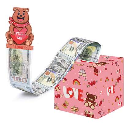 Valentine's Day Card Box "Happy Valentine's Day" Gift Box, Suitable For Children's Valentine's Day Gifts, Suitable For School Classroom Party Gifts To Exchange At Valentine's Day Parties - Brown Bear Design