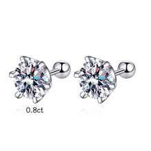 1 Pair S925 Sterling Silver Moissanite Stud Earrings 0.2ct/0.3ct/0.5ct/0.8ct/1ct/2ct, Suitable For Women's Daily Wear - A Pair - View 12