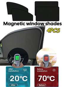 Magnetic Sunshade Curtains, Sided Magnetic Car Shades, Opaque Car Sunshades, Summer Sun Protection Side Shades, Car Interior Privacy Curtains - A - View 1