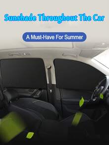 Magnetic Sunshade Curtains, Sided Magnetic Car Shades, Opaque Car Sunshades, Summer Sun Protection Side Shades, Car Interior Privacy Curtains - A - View 2