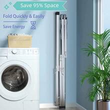 Tendederos de Ropa, Tendederos Retractiles Exterior de Acero Inoxidable, 45-59 Pulgadas Tendedero Retráctil Plegable para Interior y Exterior, Tubería Reforzada, Aireador de Ropa - por defecto - Ver 4