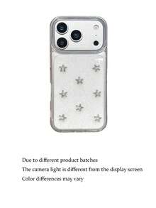 Minimalist Elegant Resin Glitter Rhinestone Star Phone Case Protective Cover For IPhone11/12/13/14/15/16/17/PROMAX - Clear - View 5