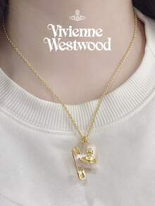 Vivienne Westwood Bộ sưu tập mặt dây chuyền Orietta hình trái tim, dây chuyền mạ vàng, chất liệu đồng thau. - Vàng - Xem 2