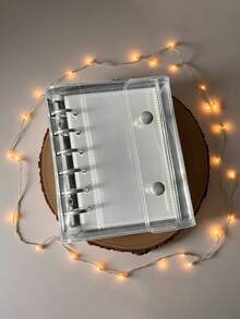 Silver Transparent PVC Double Ring Binder, Detachable A7 Transparent Diary Cover For Photo Collection, Diary, Planner, Album, Card Storage - 1 Set - View 12