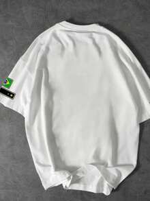 "Road To The Sixth Title" Brazil World Cup T-Shirt, Number 10, Men's And Women's, 100% Cotton - trắng - Xem 2