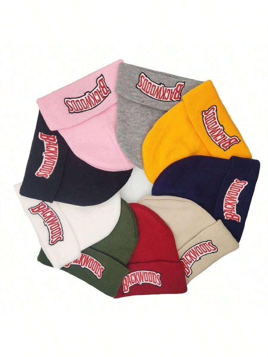Mũ len beanie kiểu trượt ván Châu Âu và Mỹ, thêu chữ BACKWOODS, mũ giữ ấm phong cách hip hop, phù hợp cho mọi mùa, hè, đi biển, nghỉ lễ. - Nhiều màu - Xem 1