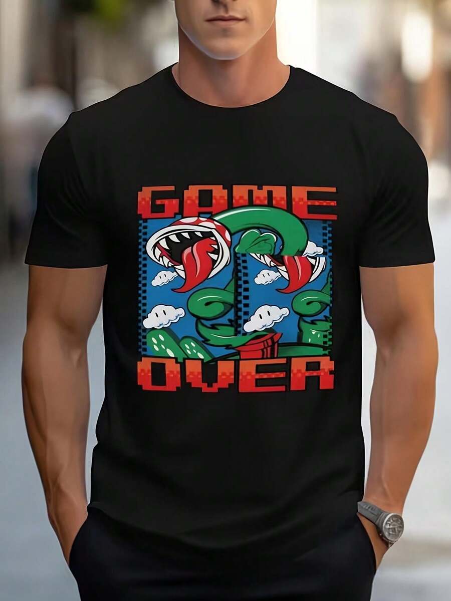 TAGLIE FORTI. T-shirt con stampa dei personaggi NGS, t-shirt da uomo ideale per la camera da letto, per uscire o per viaggiare, lavabile in lavatrice, puro cotone, perfetta per Natale, San Valentino e altro ancora, 100% cotone, girocollo, maniche corte, stile classico, t-shirt da concerto, t-shirt con stampa grafica, comoda e casual, adatta a tutte le stagioni, t-shirt da festa, t-shirt di coppia, regalo ideale. N. 152 - nero - Visualizzare 1