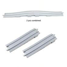 Train Track Building Blocks Accessories Toy,Classic Railway Track With Curved Tracks,Straight Tracks,Switches Tracks,Crossover - Compatible With All Major Brands, Big Blocks Tracks Toy For Kid - Light Grey - View 6