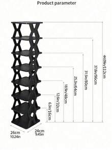 1pc 9/6/3-Tier Vertical Shoe Rack, Space Saving, Narrow Shoe Rack, Small Shoe Rack, DIY Freestanding Shoe Organizer, For Entryway, Closet, Hallway, Easy To Assemble & Sturdy, Black And White, Plastic, With Consumables - Multicolor - View 8