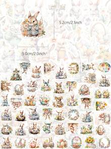 50pcs Easter Bunny Cute And Creative Cartoon Stickers DIY Guitar Luggage Refrigerator Water Cup Planner Supplies Decorative Laptop Personalization Stickers - Multicolor - View 2