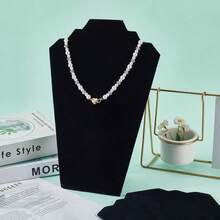 Velvet Necklace Easel Jewelry Organizer Displays Stand With Reinforced Bracket - Multicolored - View 8