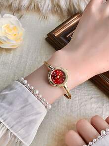Elegant Women's Quartz Watch, Suitable For Daily Wear, Birthday/Graduation Gift, Party Accessory - Gold - View 4