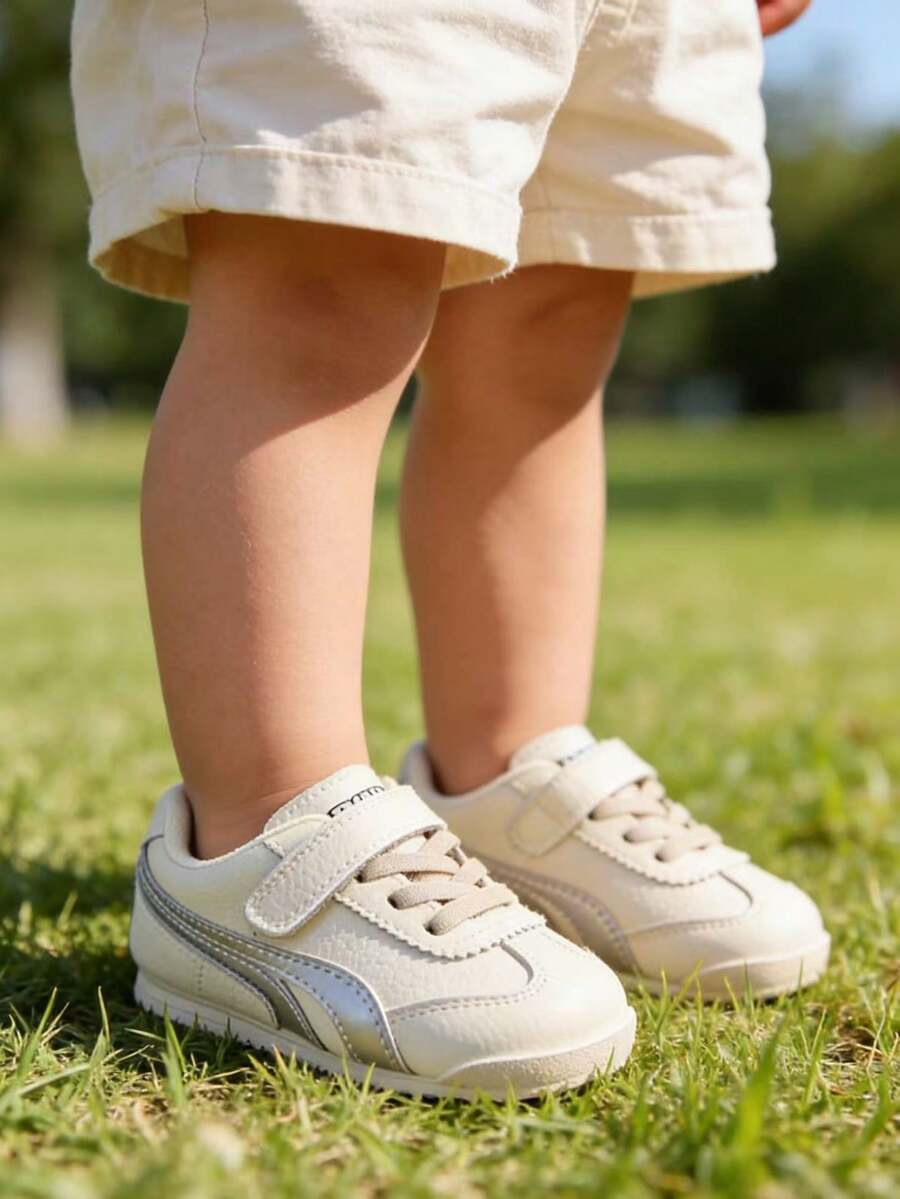 0-3岁幼儿男女童软底防滑鞋 - TPR外底,EVA软垫鞋垫,适合休闲训练、儿童运动鞋、透气网面运动鞋、婴儿鞋 - 白色 - 查看 1