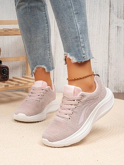  SOSENFER Women's Mesh Casual Running Sneakers Lightweight Walking Shoes Comfortable Sport Shoes ,Low-Top Lace-Up Design For All-Season Wear, Daily Use Footwear Stylish Athletic Footwear Flexible Footwear