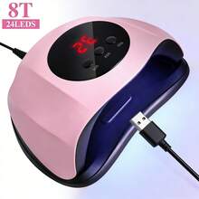 Lámpara de uñas LED UV, adecuada para esmalte de uñas en gel, secador de uñas rápido con sensor automático, 3 ajustes de temporizador, compacta y portátil, para uñas de manos y pies - Rosa - Ver 3