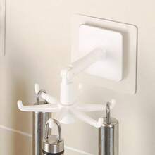 1 pieza Gancho giratorio de 6 garras, organizador de ganchos adhesivos para cocina, perchero giratorio de varios ganchos para sala de estar y baño - multicolor - Ver 13