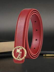 金色圆环扣合金光滑腰带，时尚休闲百搭，可搭配牛仔裤和连衣裙，是馈赠亲朋好友的理想节日礼物。 - 彩色 - 查看 5