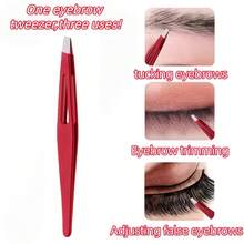 High Quality Stainless Steel Eyebrow Tweezers, Hair Removal Pliers, Ingrown Hair Tweezers, Angled Eyebrow Tweezers, Facial Care Tools - Upgraded Version - View 1