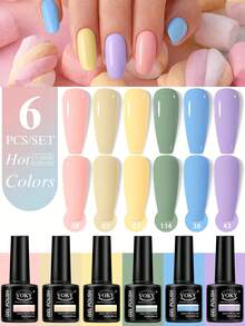 VOKY 6件套凝胶指甲油套装 - 可卸凝胶指甲油套装，美甲沙龙专用，持久耐用，适合日常美甲 - 彩色 - 查看 1