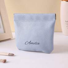 1pc Customizable Jewelry Leather Storage Bag, Can Print Personalized Text, Can Open To Store Data Cables, Earphones, Jewelry, Perfume, Lipstick, Etc., Laser Engraved Multi-Functional Storage Bag, Suitable For Valentine's Day, Mother's Day, Party, Anniversary Gifts For Daughter, Parents, Good Friends, Classmates, Suitable For Indoor And Outdoor Use - Multicolor - View 8