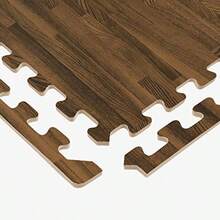 Floor 3/8 Inch Thick Printed Foam Tiles Premium  Grain Interlocking Foam Floor Mats Anti-Fatigue Flooring Stylish Flooring Solution - Walnut - View 6
