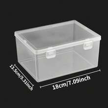 Clear Plastic Storage Box: Stackable For Office Supplies/Files, For Home/School/Office, Rectangular And Visible Design QYTS - Of Course - View 4