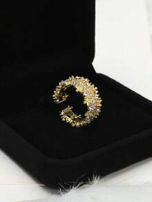 1 par de anillos abiertos con forma de serpiente con rhinestones, anillo de lujo y elegante para los nudillos, joyería de dedo de diseño único - Multicolor - Ver 11