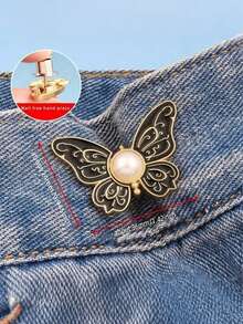 3/1 Stück Schmetterling-förmiger faltbarer Taillengürtel mit Schmetterling-Schnalle (ohne Nägel oder Nähen erforderlich), abnehmbare verstellbare Schnalle, Jeans Taillengurt mit versteckter dekorativer Schnalle, ohne Bohren erforderlich - Verschiedenfarbig - Übersicht 9