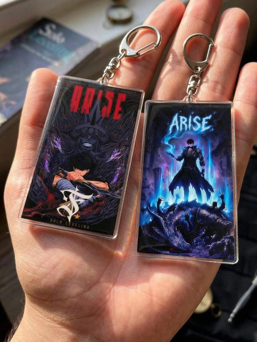 4 piezas Llaveros de acrílico con colgante de "El ejército imparable del monarca de las sombras" de Solo Leveling, estilo de texto de anime coreano, accesorios para bolsos, llaveros, regalos de fans de Solo Leveling, decoración para mochilas, regalos para fiestas, mejores regalos para niños - Multicolor - Ver 1