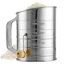 1pc Stainless Steel Flour Sifter, 3 Cup Capacity, For Sifting Fine Or Coarse Flour, Powdered Sugar, Etc. - Silver - View 1