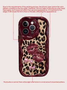 Cheetah,Leopard Print Leopard Print Lip Painted Soft Phone Case Compatible With Iphone 17/17 Pro Max/ 16/16 Pro/16 Pro Max/15/XR/7P 8P/P12 Pro Max/P13 Pro Max/P14 Pro Max/P13/P14/P11/P12/P14, Cute & Fashionable Thick Protective Cover - Multicolor - View 8