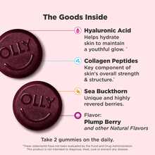 OLLY Glowing Skin Gummy, Hydrated & Youthful Skin,* Hyaluronic Acid, Collagen Peptides, Sea Buckthorn, Plump Berry Flavor, 25 Day Supply - 50 Count - Gummy - 查看 2