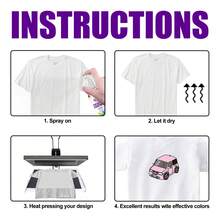 Sublimation Coating Spray | For Cotton T-Shirts & Polyester All Materials, Quick Dry Anti-Fade Washable, Complete Kit With Nozzle & Guide For Designers & Suppliers - A - View 6