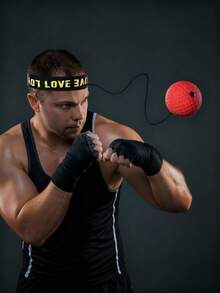 RPPR Bộ 1 bóng tập phản xạ đấm bốc - 1 bóng đấm bốc, 1 băng đeo đầu, thích hợp cho tập luyện hàng ngày, unisex (Đen/Đỏ) - Nhiều màu - Xem 5