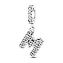 1 Pc A-Z 26-Letter Alphabet Charms With Inlaid Shiny Zirconia-DIY LOVE Letter Jewelry Gift, Perfect For Custom Bracelets And Necklaces - Silver - View 18