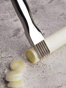 1pc Stainless Steel Multi-Function Vegetable Slicer | Stainless Steel Material | Multi-Blade High-Efficiency Cutting | Kitchen Vegetable Cutting Slicing Chopping Tool - Multicolor - View 9