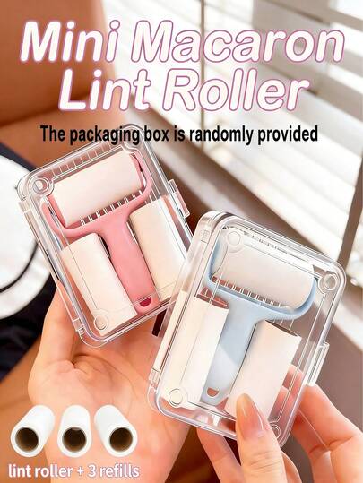 1 Set Convenient Mini Lint Roller Kit - 1 Handle + 3 Refill Rolls, Strong Adhesive For Pet Hair Removal, Easy To Use, Reusable Handle, No Electricity Needed For Pet/Clothes/Carpet/Car Seats, Essential For Pet Owners