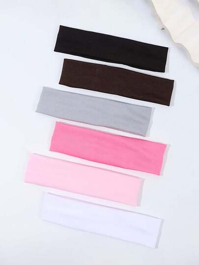 1/6 st sportpannband för kvinnor, elastiska mjuka tyghårband halkfri hårvarp för daglig träning yoga löpning gym huvudband