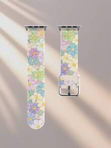 Cinturino per orologio in silicone con motivo floreale colorato compatibile con Apple Watch 38mm 40mm 41mm 42mm 44mm 45mm 49mm, adatto per serie Ultra/11/10/SE/9/8/7/6/5/4/3/2/1 - Multicolore - Visualizzare 12