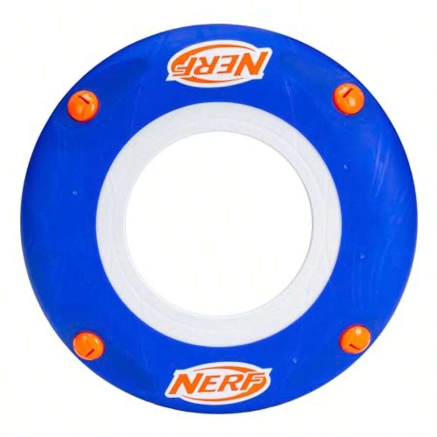 Nerf - Disco volador suave  Slinger interior + juguete de disco volador para niños 11 pulgadas Construcción súper ligera para uso en interiores + exteriores aullidos cuando se lanzan - como en la foto - Ver 1