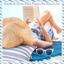 Menkxi Almohada inflable de playa de 17 x 10 pulgadas almohada de playa con funda extraíble almohada de playa con correa a rayas para mochilero para verano playa piscina día festivo de viaje - Gris y blanco - Ver 6