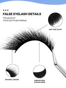 5 Pairs Soft Faux Mink Lashes, Cat Eye/Fox Eye Design For Natural Look - Black - View 2