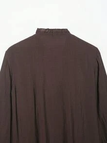 DEEKA Women's Fashionable Layered Decorative Blouse, European And American Style, Versatile For Spring/Summer - Brown - View 9