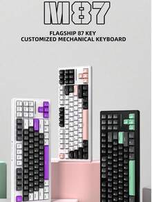 M87 三模式无线蓝牙机械键盘，有线 RGB 可定制垫圈热插拔游戏键盘 - 查看 2
