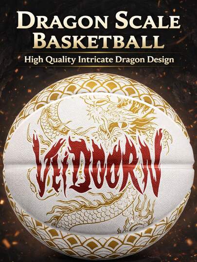 veidoorn Bóng rổ size 7, chất liệu cao su, họa tiết vảy rồng, thích hợp sử dụng trong nhà và ngoài trời, chống trượt, bền bỉ và chống mài mòn, món quà hoàn hảo cho bạn trai hoặc bạn gái.