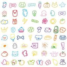 60pcs Dopamine Element Sticker Pack, Transparent PET Minimalist Doodle Scrapbooking Supplies, Decorative For Phone Case Stickers Scrapbook Supplies - Dopamine-containing PET Sticker Pack (60 Stickers) - View 9